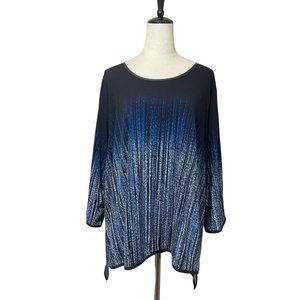 Women's Calvin Klein Blue Black and White Blouse  Size: 3X